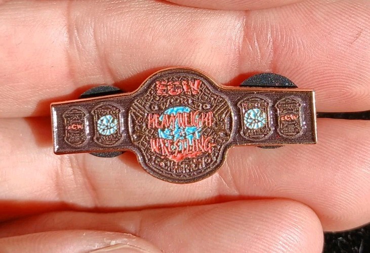 ECW World Heavyweight Championship Belt WWF ENAMEL PIN Replica Title Belt Dam