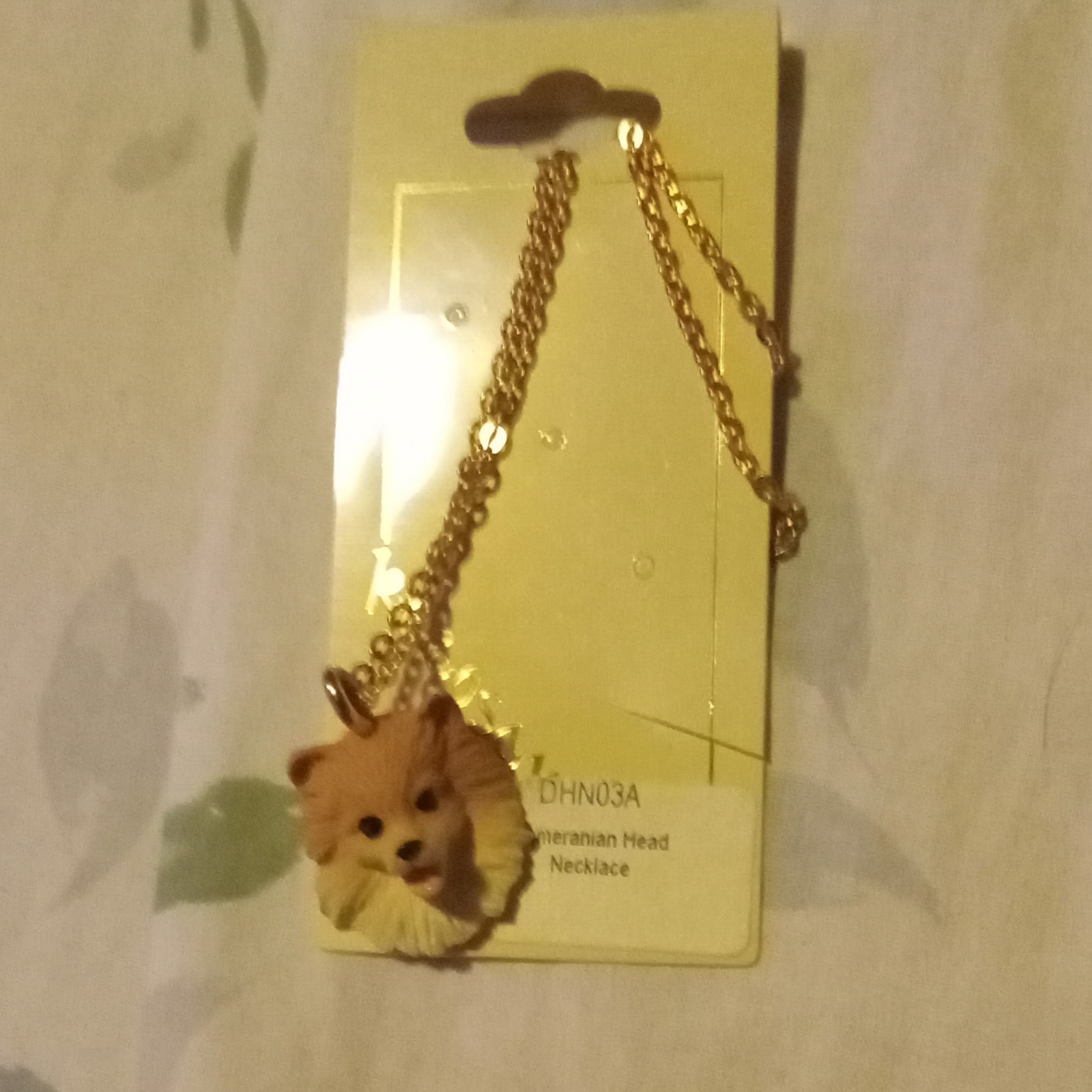 Vintage Gold Charm Pendant Necklace Curb Link Chain Lobster Nickel-Free