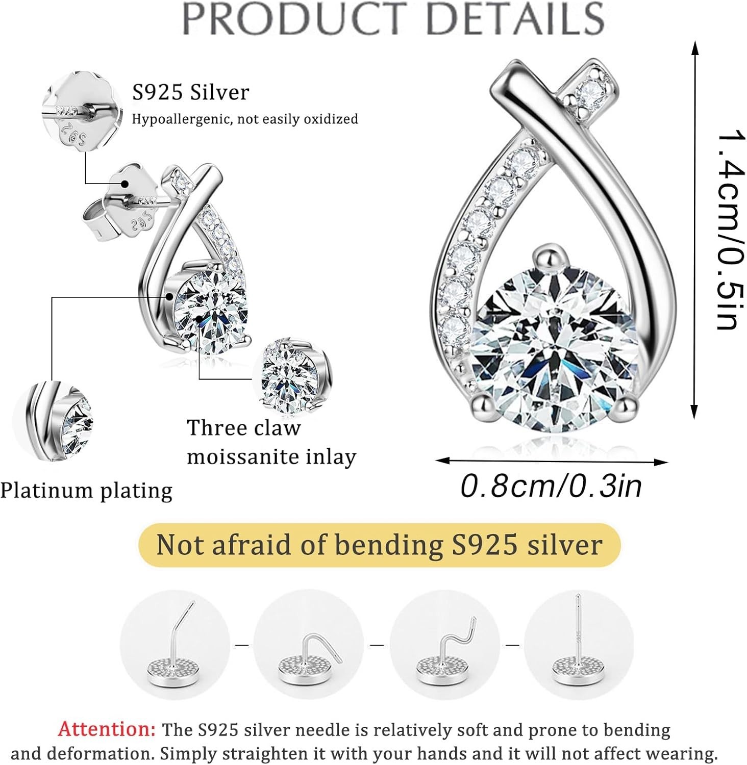 Germanium Lymph Flow Earrings with Cubic Zirconia – Perfect Gift Idea