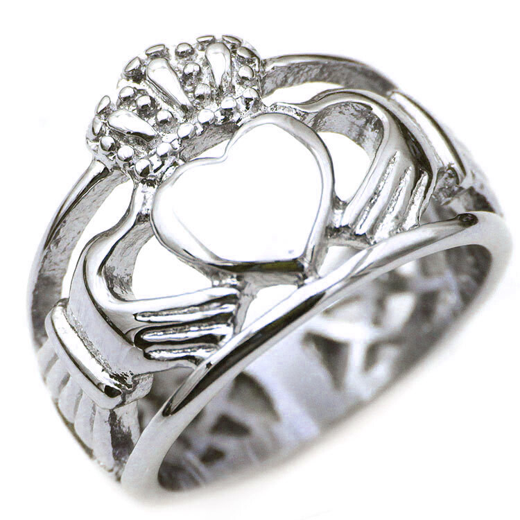 Retro Irish Claddagh Wedding Band Titanium Crown Heart Love Friendship Gift Ring