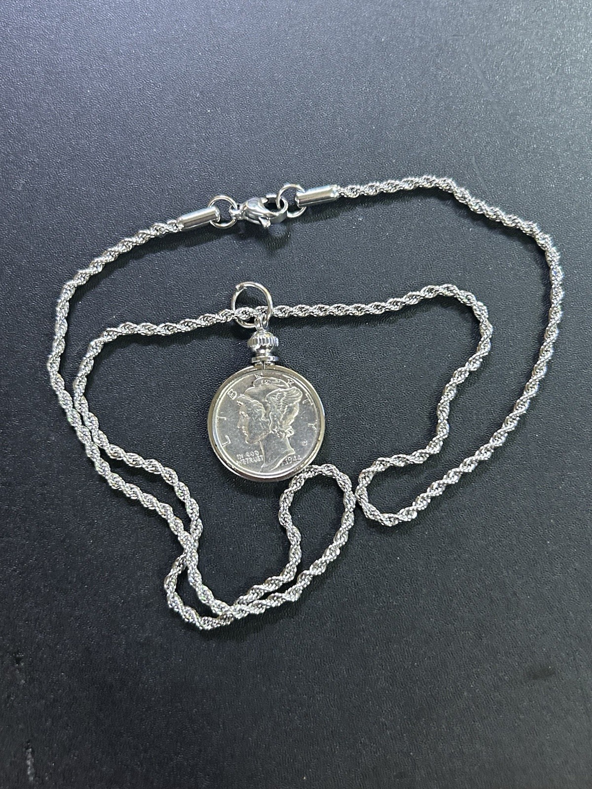 Mercury Dime Pendant Necklace ￼