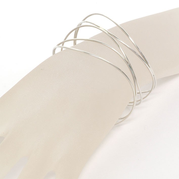 Tiffany & Co. Elsa Peretti Open Heart Bangle Bracelet Ag925 Silver 19.5cm