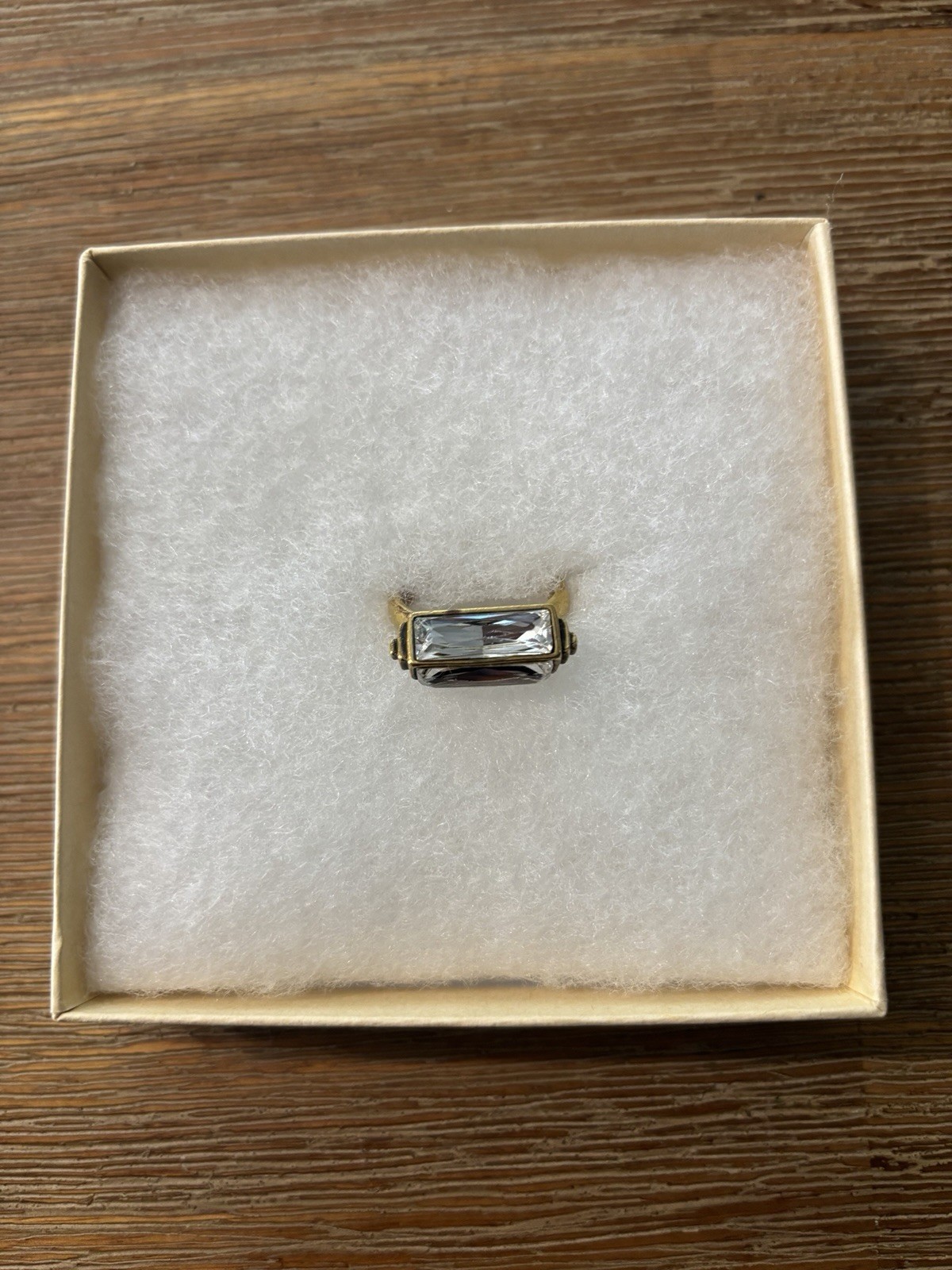 Silpada KR Collection Brass and Crystal Rock On Ring Size 8.75-9