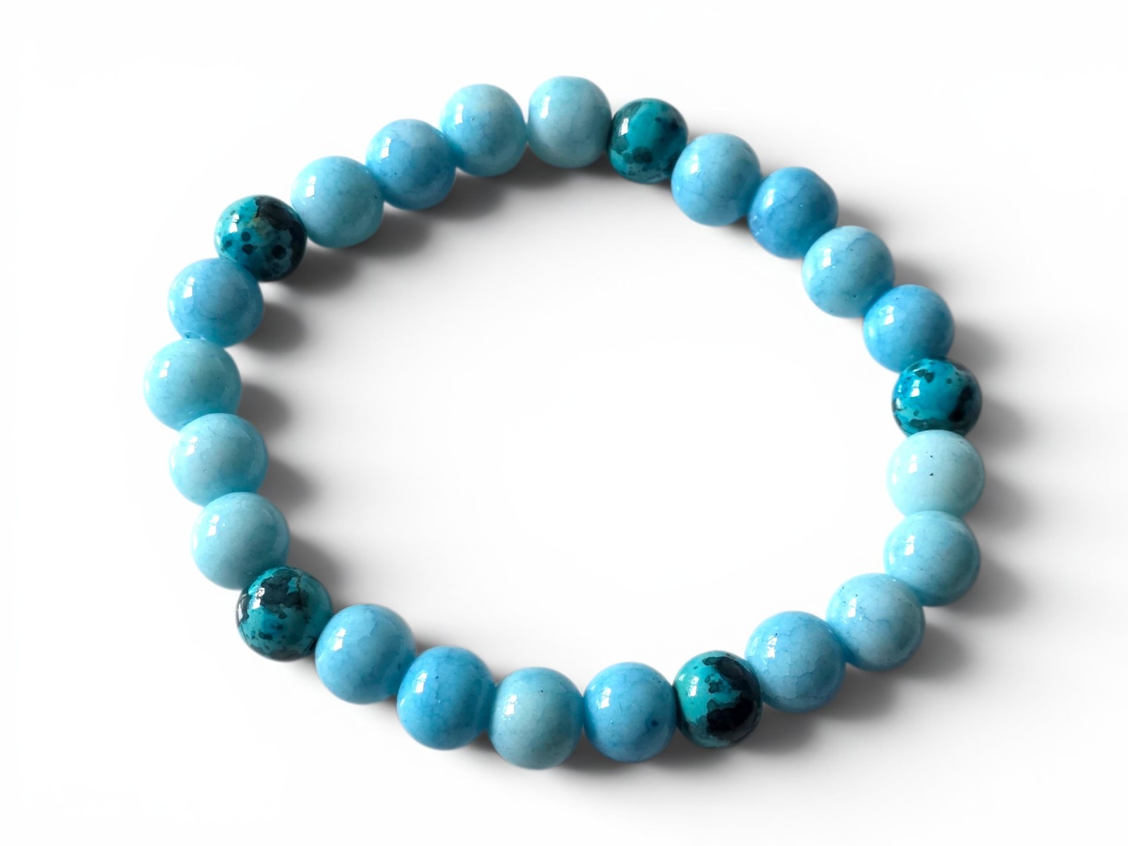 6PCS Natural Stone Bead Bracelet Set Love Luck Anxiety Stress Relief Gift 8mm