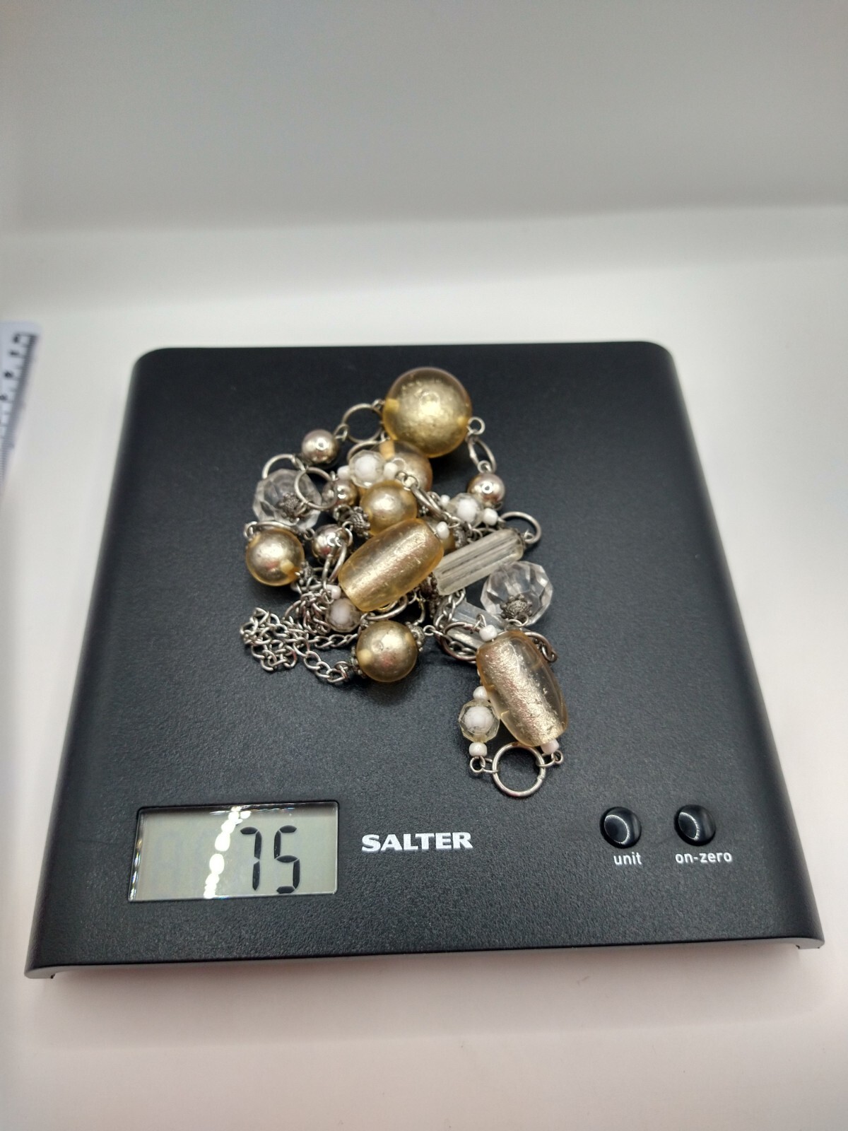 Necklace y2k metal glass silver tone retro Christmas Cottagecore Statement