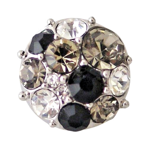 Mini 12mm Snap Jewelry Rhinestone Black & Multicolor Cluster fits Petite Access.