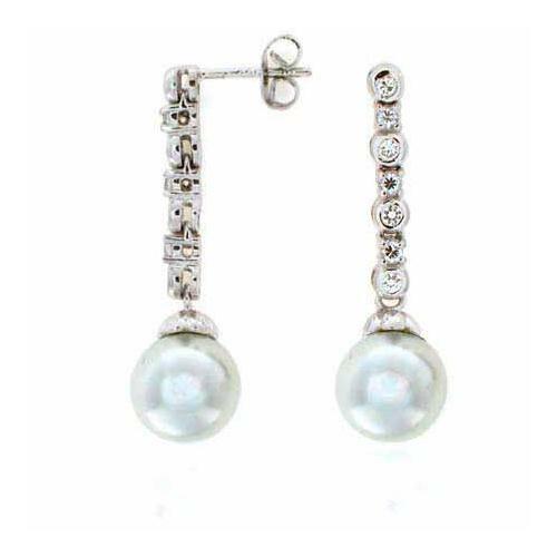 925 Silver Simulated Pearl Drop Bridesmaids Bridal Earrings