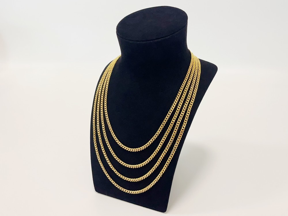 18k gold 4mm Mens Miami Cuban Link Chain SOLID yellow gold Necklace 20-26 in