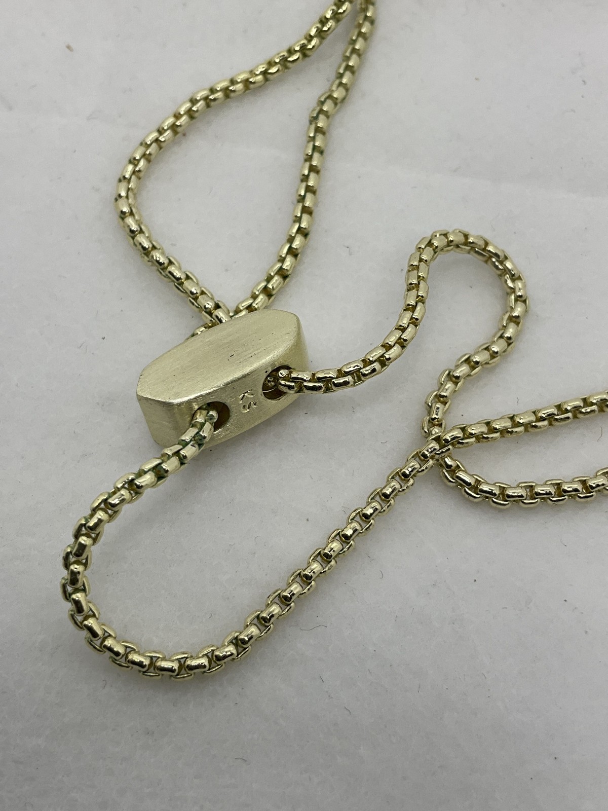 Kendra Scott Matte Gold Tone Adjustable Circle Bar Lariat Slider Necklace