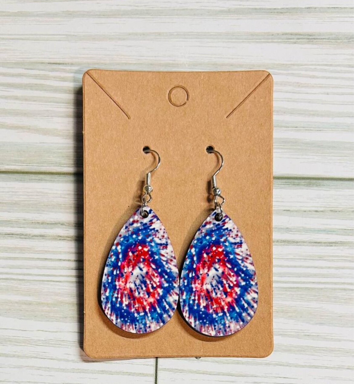 Red white and blue patriotic earrings