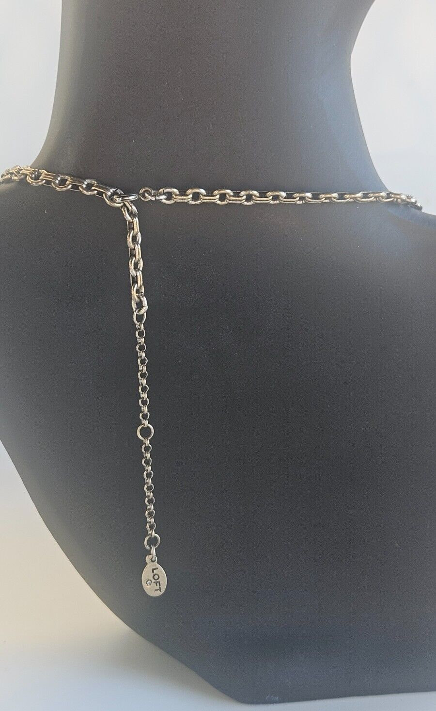 Loft Antique Gold Tone Two Strand Chunky Cream & Iridescent Career Necklace