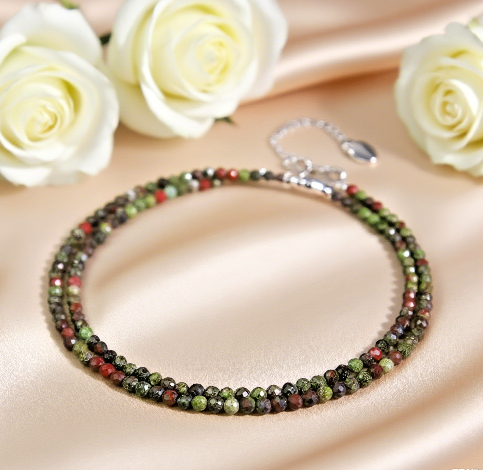 Protection 2mm Bloodstone Necklace | Gemstone Choker Hobo Style Gift for Her