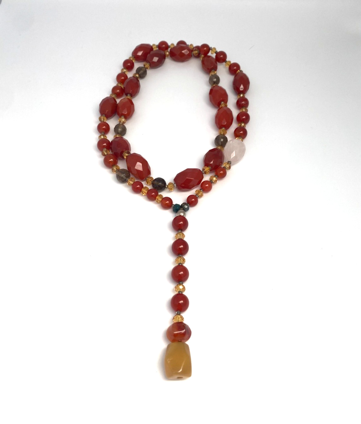 Elegant long necklace Carnelain agate