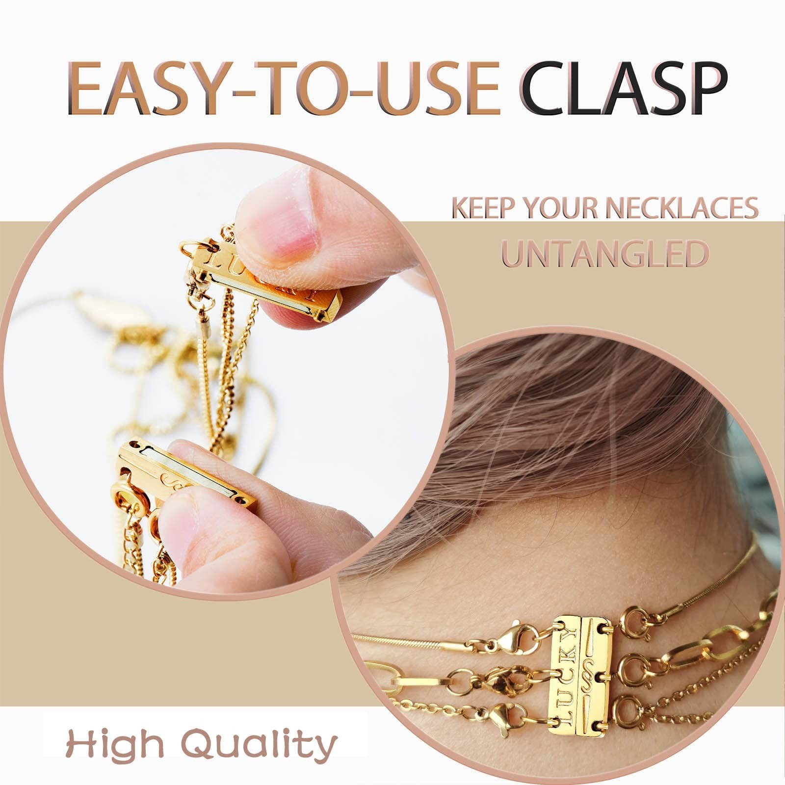 18K Gold & Silver Layering Necklace Clasps – Strong Multiple Clasps for Jewelry