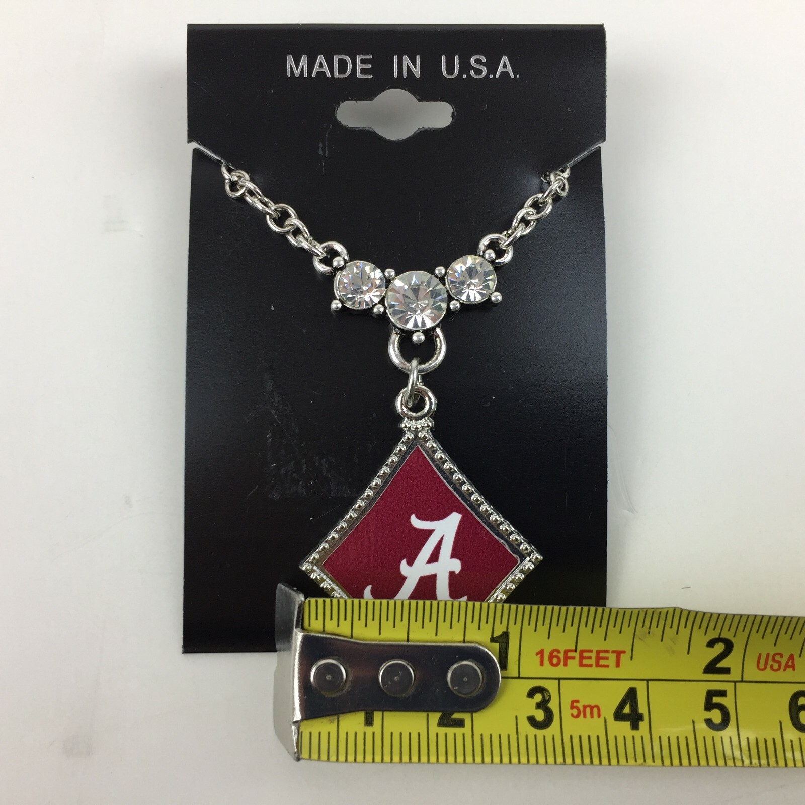 Alabama Crimson Tide Diamond Shape Necklace FTH Enterprises Costume Jewelry