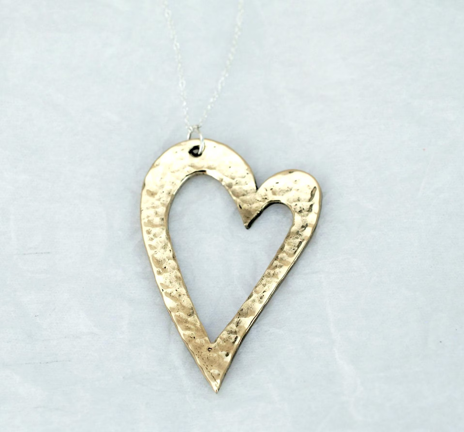 8th Anniversary Bronze Pendant Open Heart Gift UK