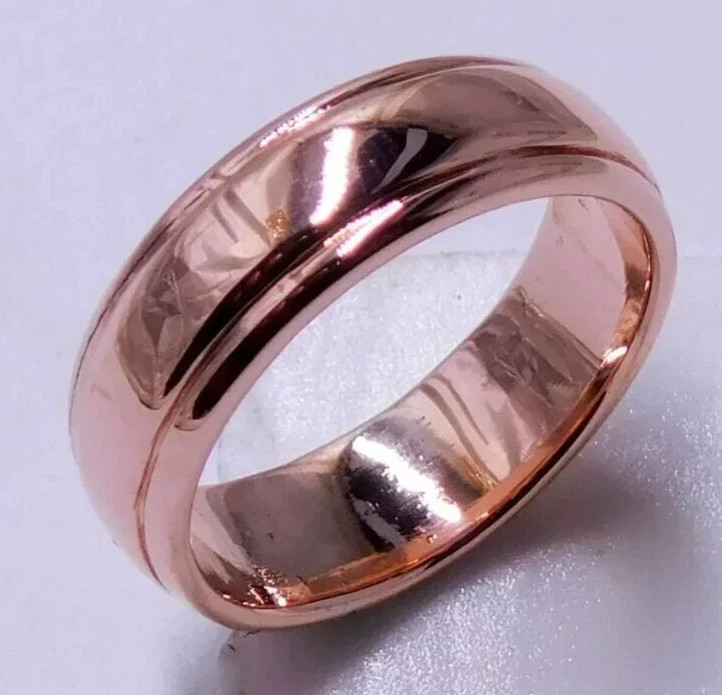 Solid Pure Copper Minimalist Healing Ring, Handmade, Unisex, Classic Band SZ 11