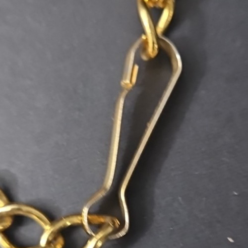 Gold Tone Marquise shaped plates Link Chain Necklace