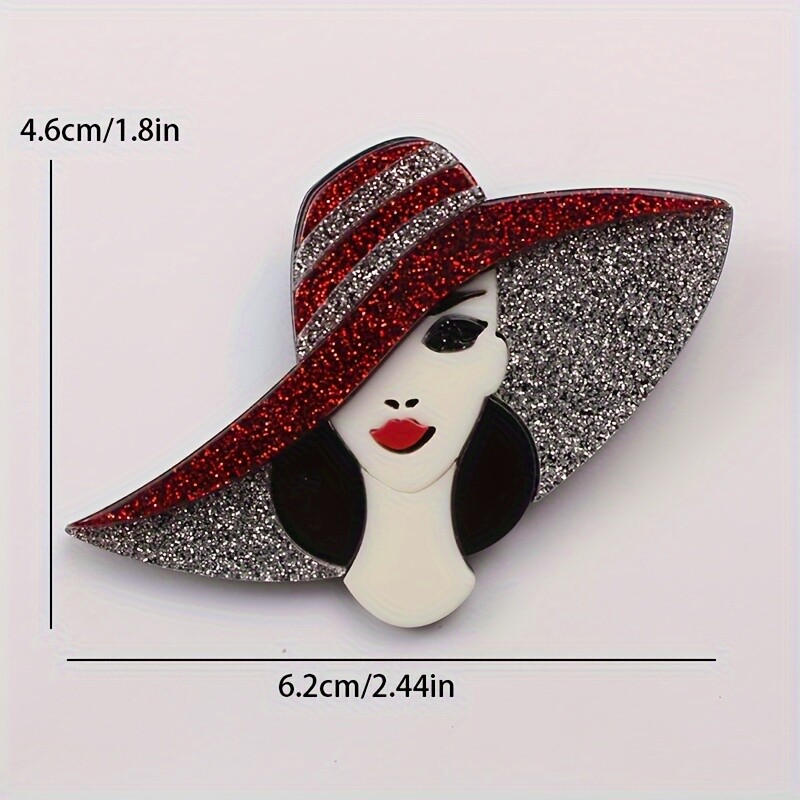 Acrylic Modern Lady Girl Fashion Brooches Women Men Lapel Pins Jewellery Gift