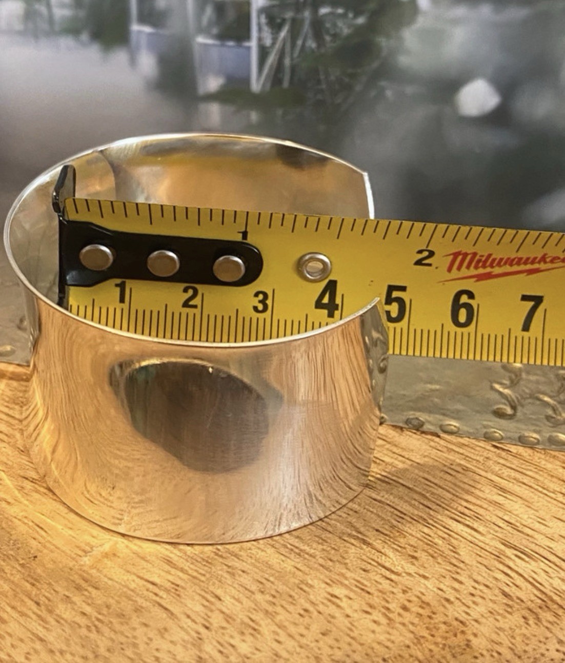 Stylish& Elegant 3cm Wide Polished Solid Plain Wide Bangle Silver Plated Bangle