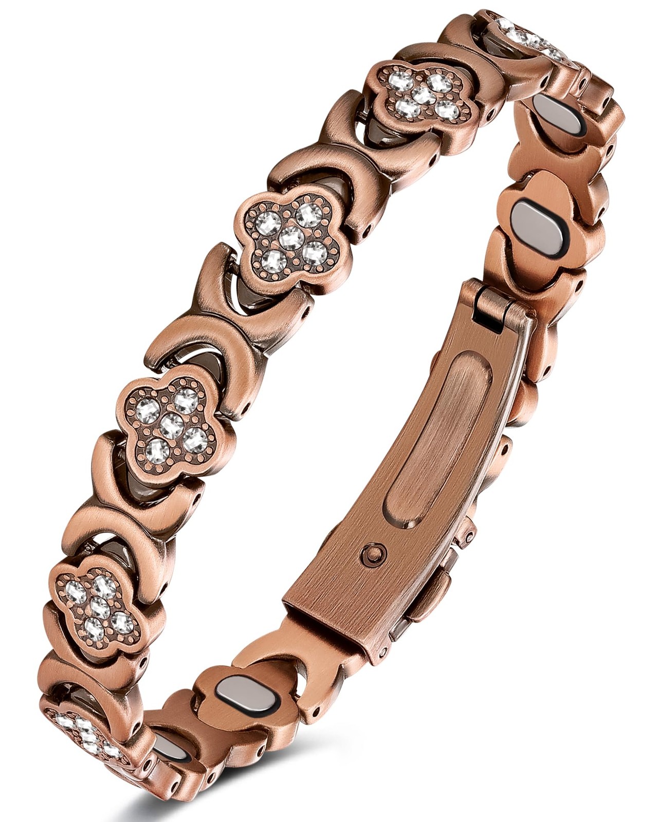 3800 Gauss Pure Copper Mag Bracelet Women,Infinity Clover,Pain Relief,Gift