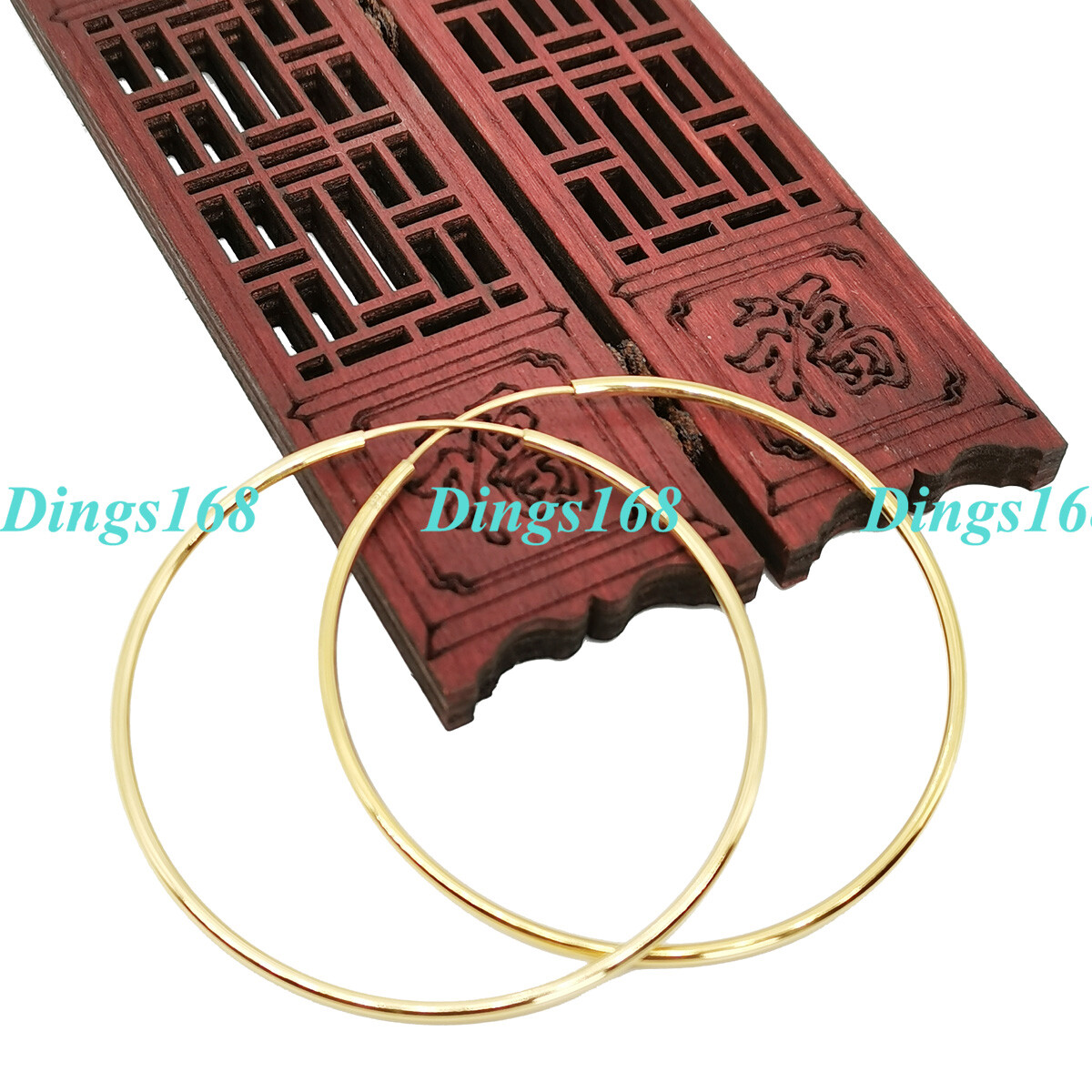 Classic Real 18K Yellow Gold Filled 70mm/2.8″ X-Large Endless Thin Hoop Earrings