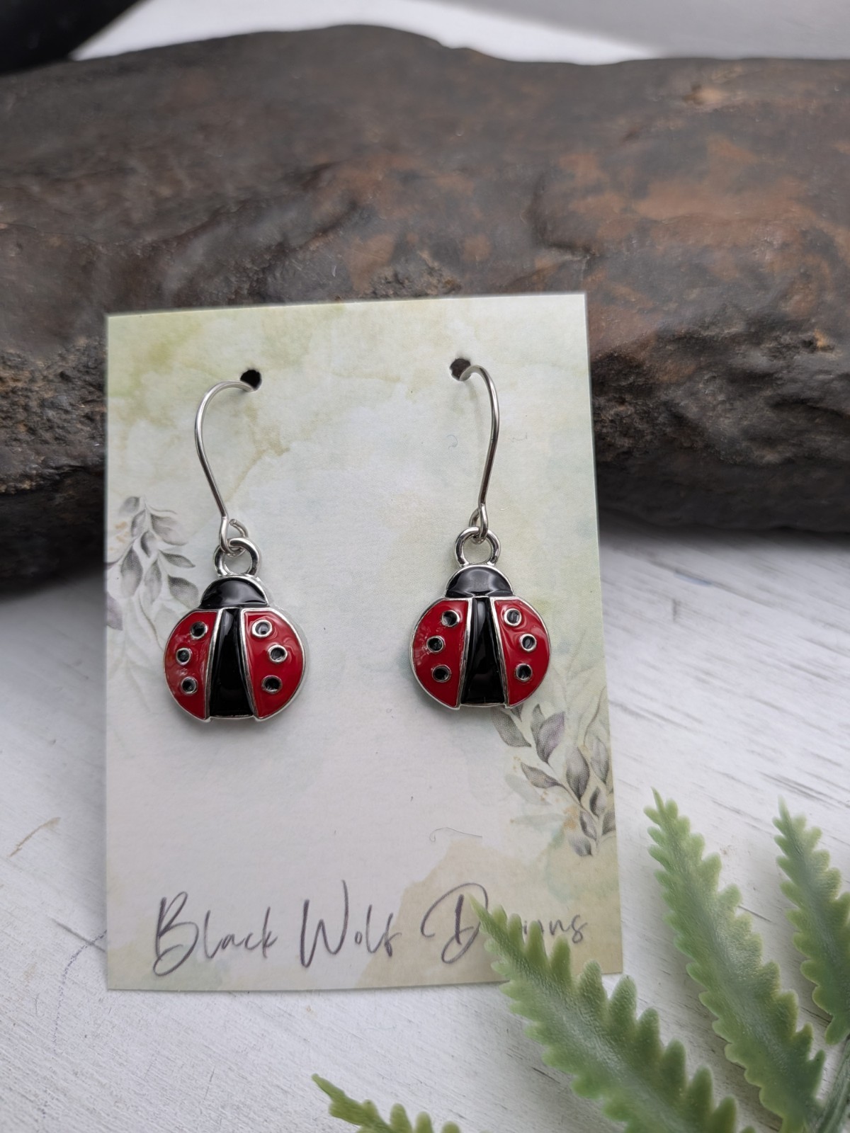 Red Ladybug Earrings, Nature Inspired Jewelry, Ladybug Gift