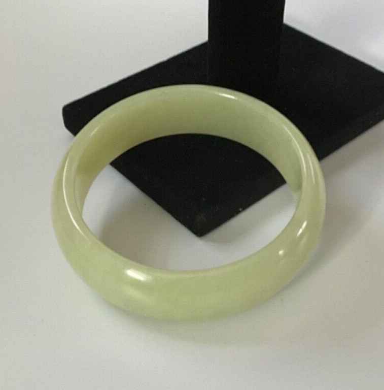 Nephrite JADE Jadeite Bangle Cuff Bracelet size 16. 60mm. 18mm Estate Find