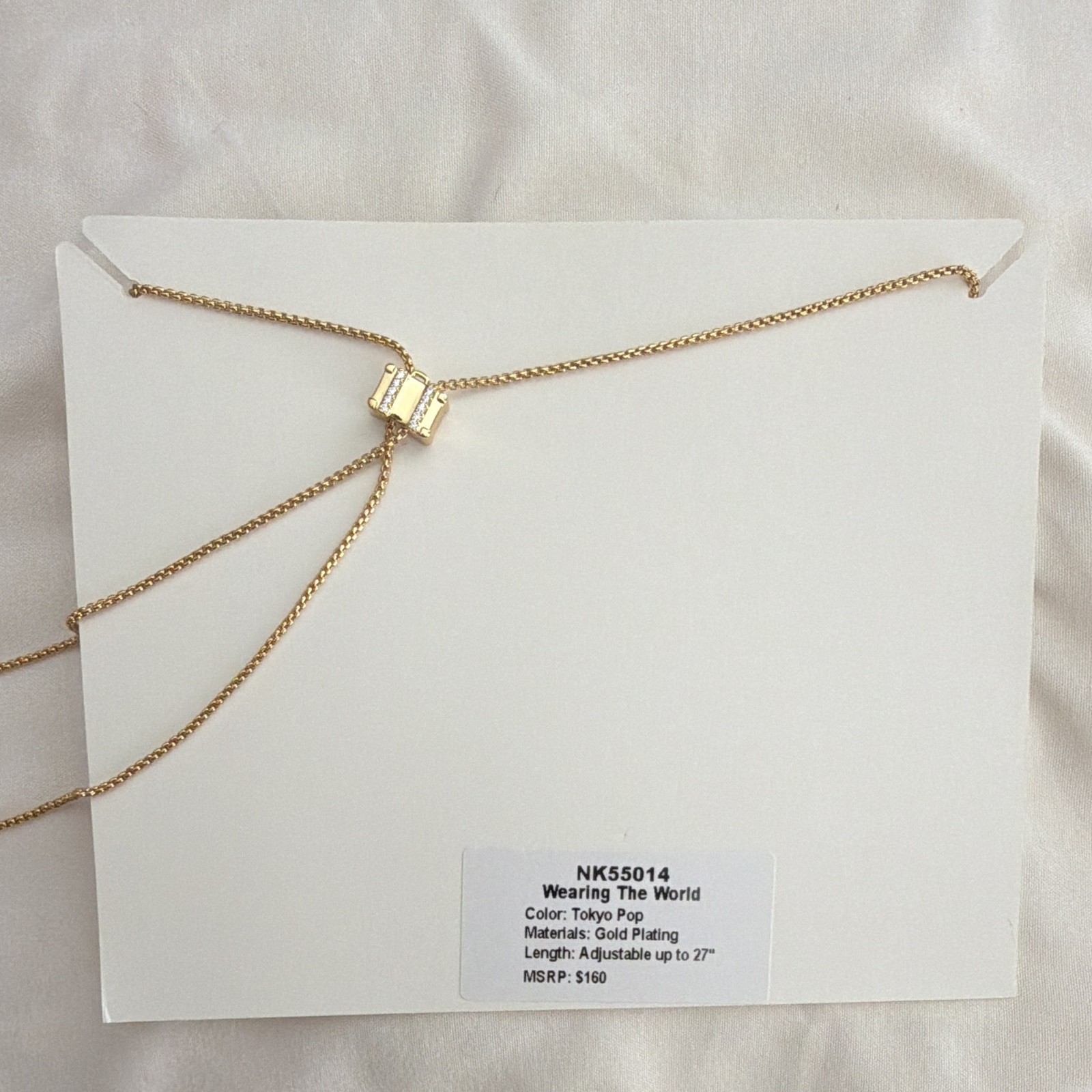 BP NK55014 Jewel Candy Destinations Tokyo Gold Plated Crystal Bolo Necklace 27in