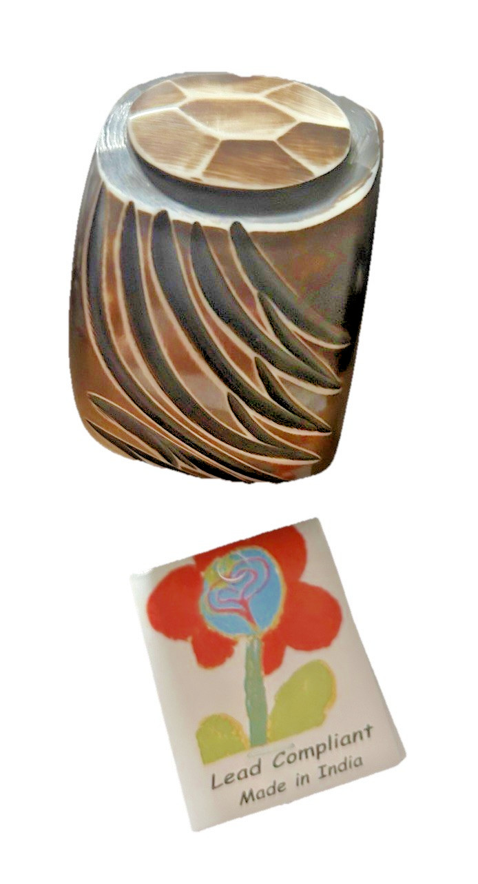 Antika Collection NWT 8” Brown Colored Wide Bangle Bracelet Etched/Textured
