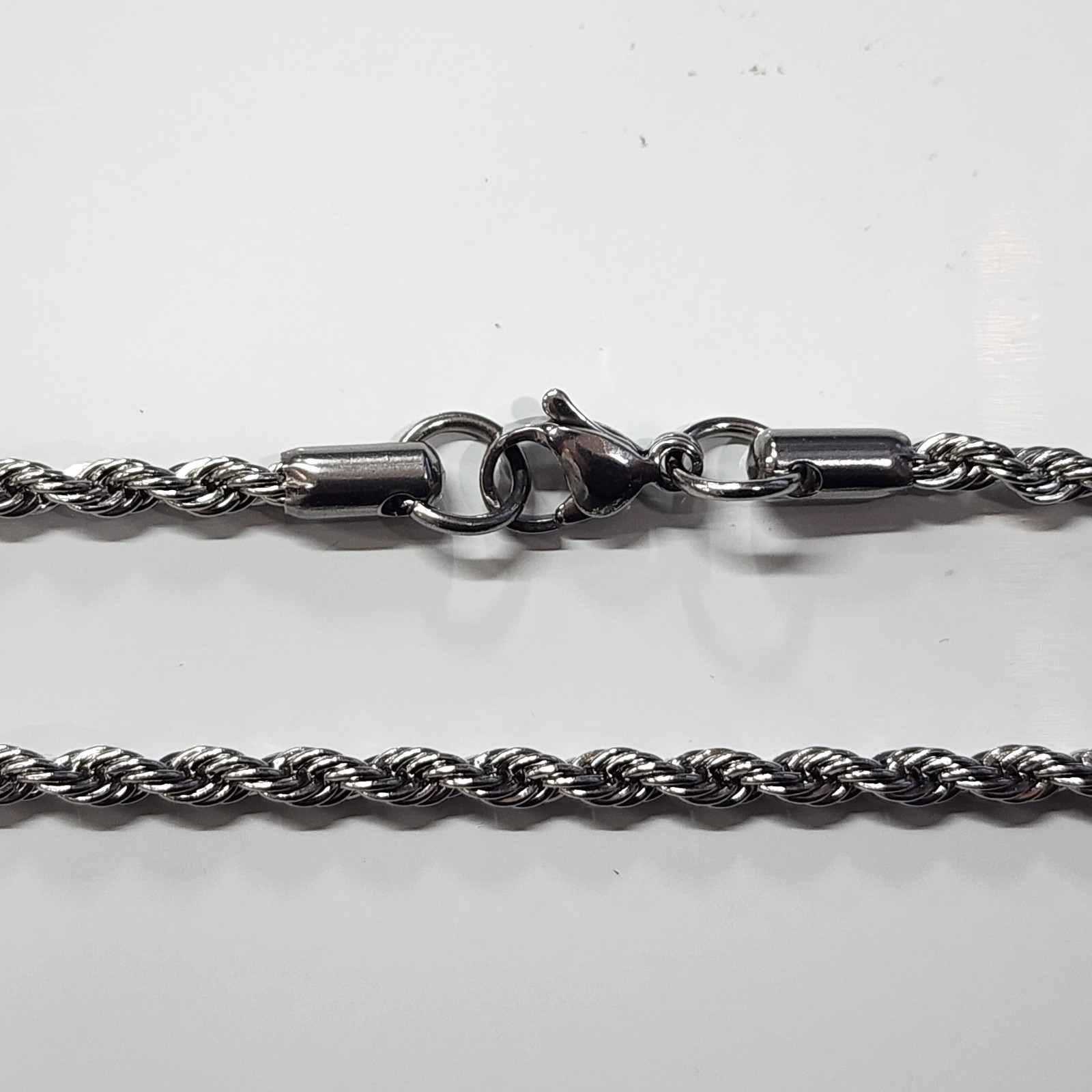 Stainless Steel Italian Horn 2.25 inch Long with 22-inch Rope Chain