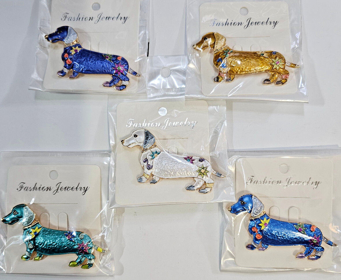 Dachshund Pin Vintage Style Metal Alloy Brooch ~ Matte Finish~ Doxie Moxie