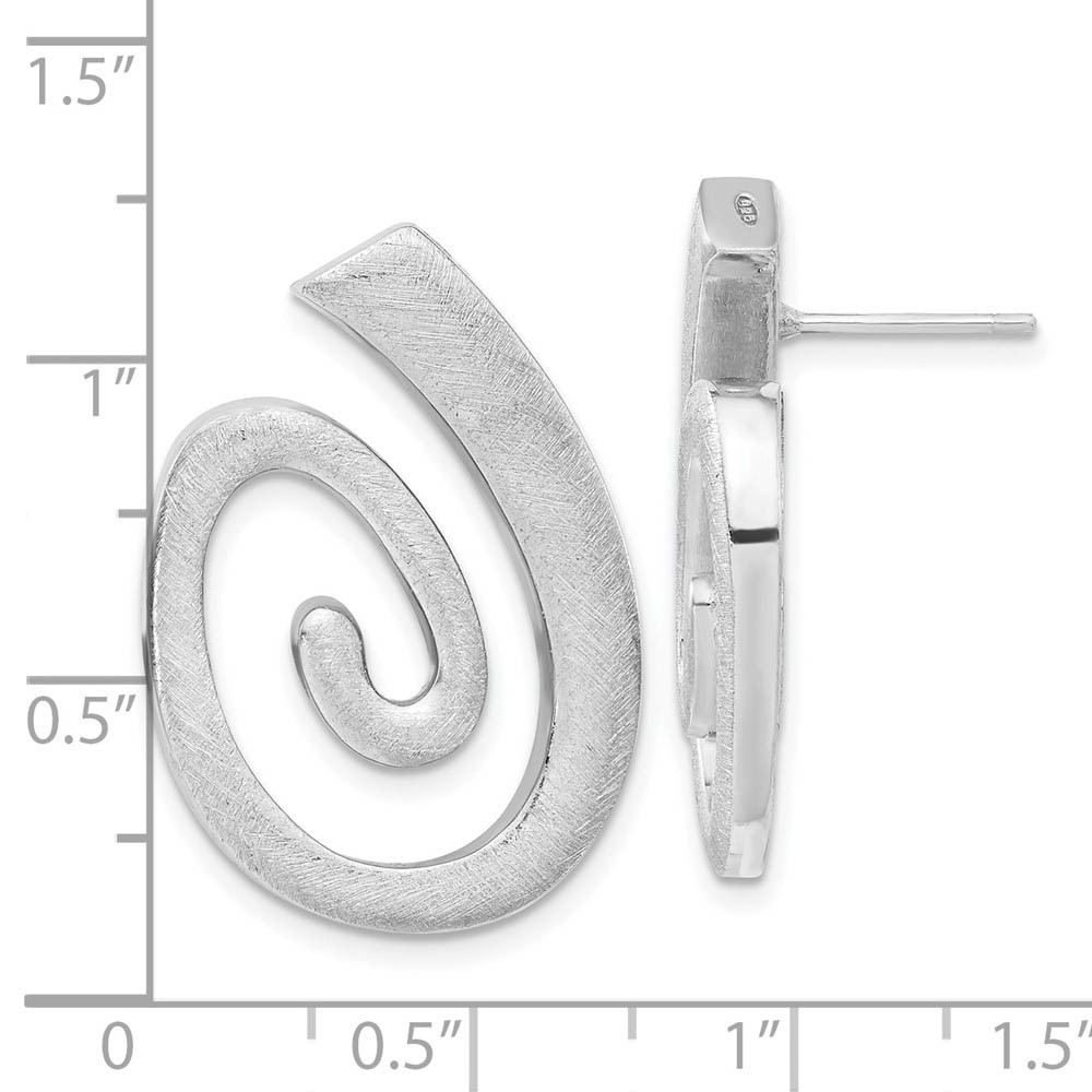 Textured Coil Post Earrings in Sterling Silver, 30mm (1 1/8 in)