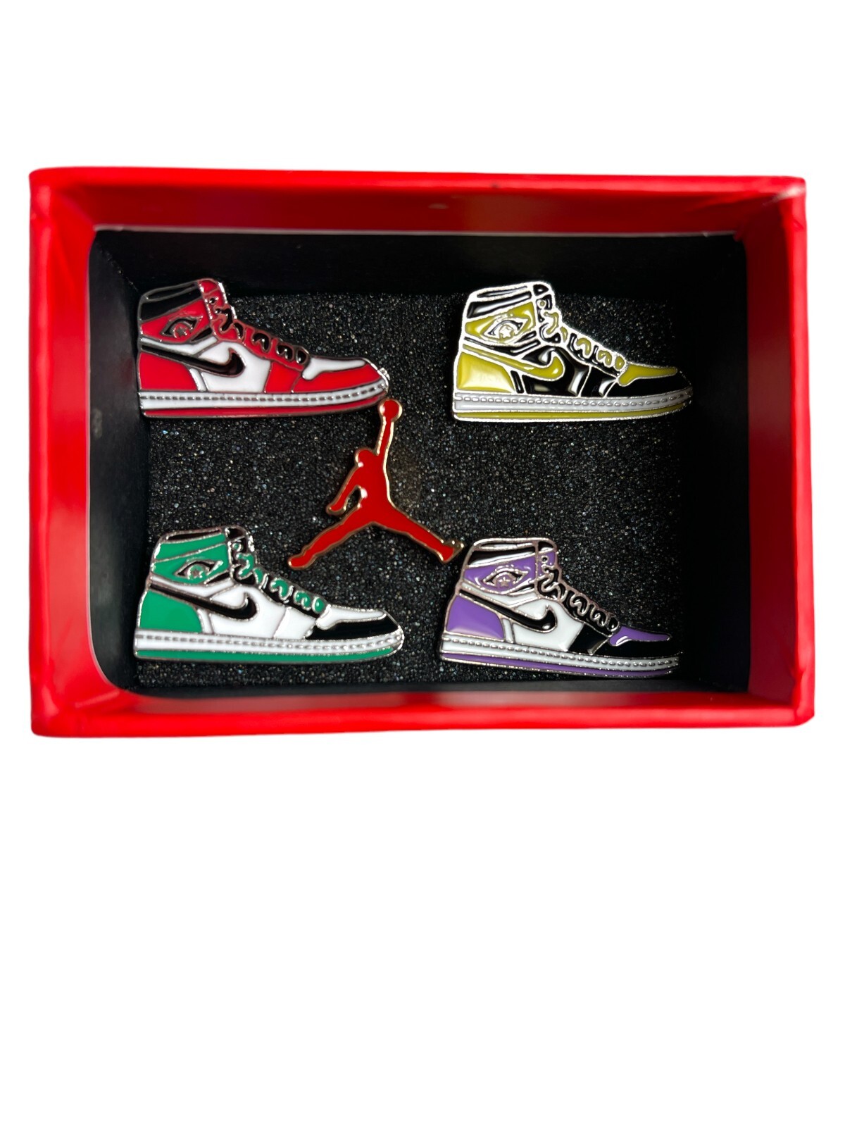 Retro Jordan Sneaker, Jumpman, AJ1 Metallic Lapel Pins & Giftset