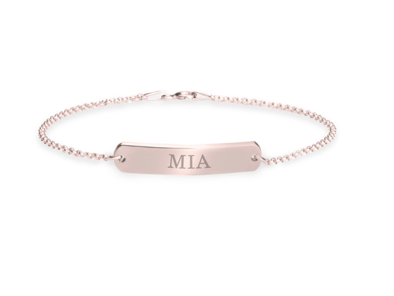 ROSE GOLD PLATING CLASSIC NAME BAR PERSONALIZED BRACELET