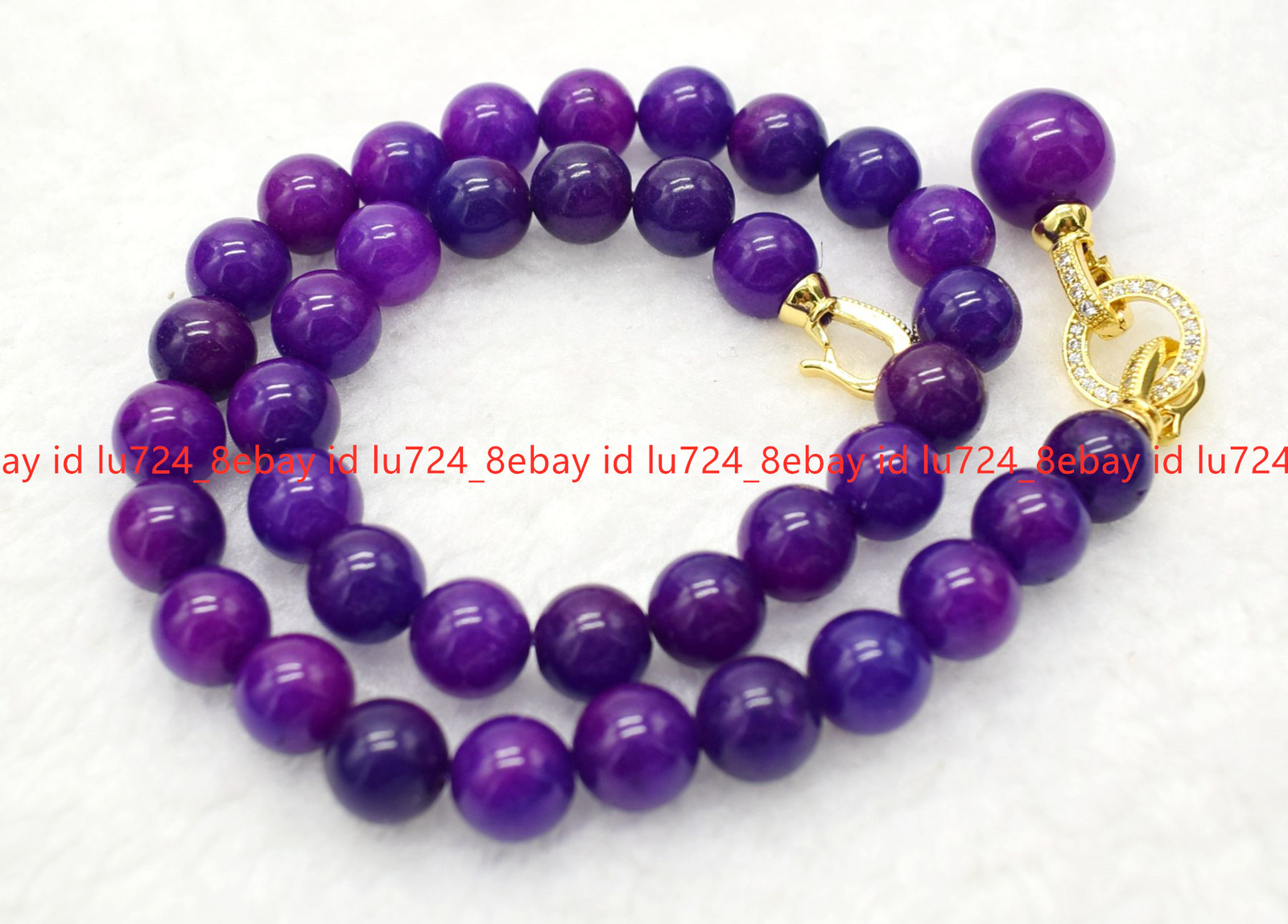 Natural 10mm Purple Sugilite Round Gemstone Beads Pendant Necklace 16-28″