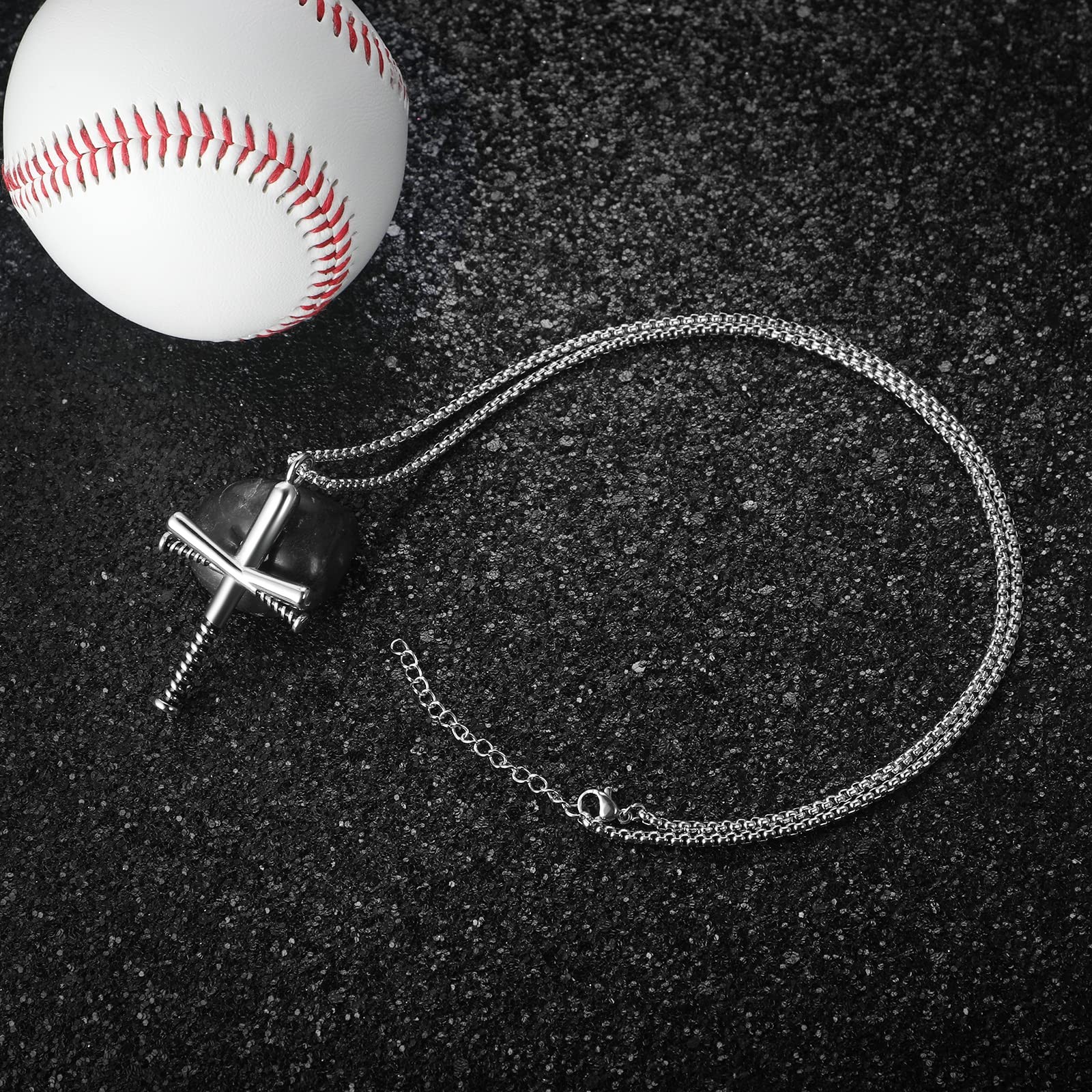Baseball Corss Necklace for Men Personalized Bat Charm Pendant Stainless Stee…