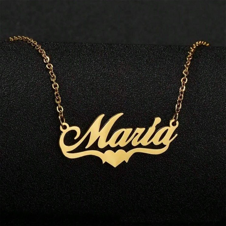 Personalized Name Necklace 18K Gold Plated Customize Any Name Anniversary Gift