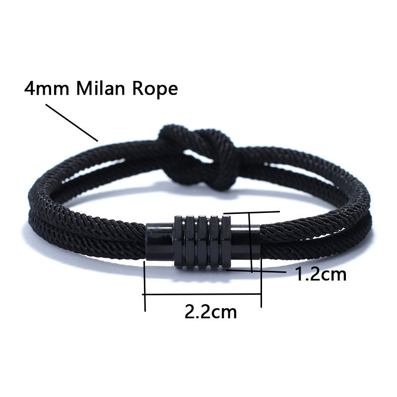 Rope Bracelet Fashion Men Women Square Knot Bracelets Outdoor Magnet Bangles New