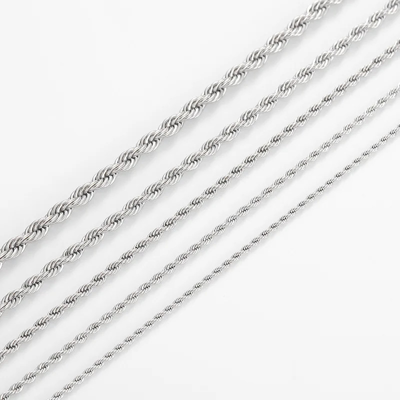 Rope Chain Necklace 925 Sterling Silver 2-4mm 40-60cm Lobster Clasp Jewelry