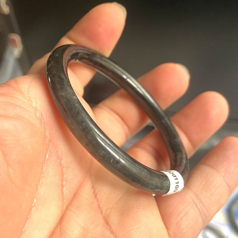 Certified 100% Natural Grade A Black Xiu Jade Bangle Bracelet 53-64mm