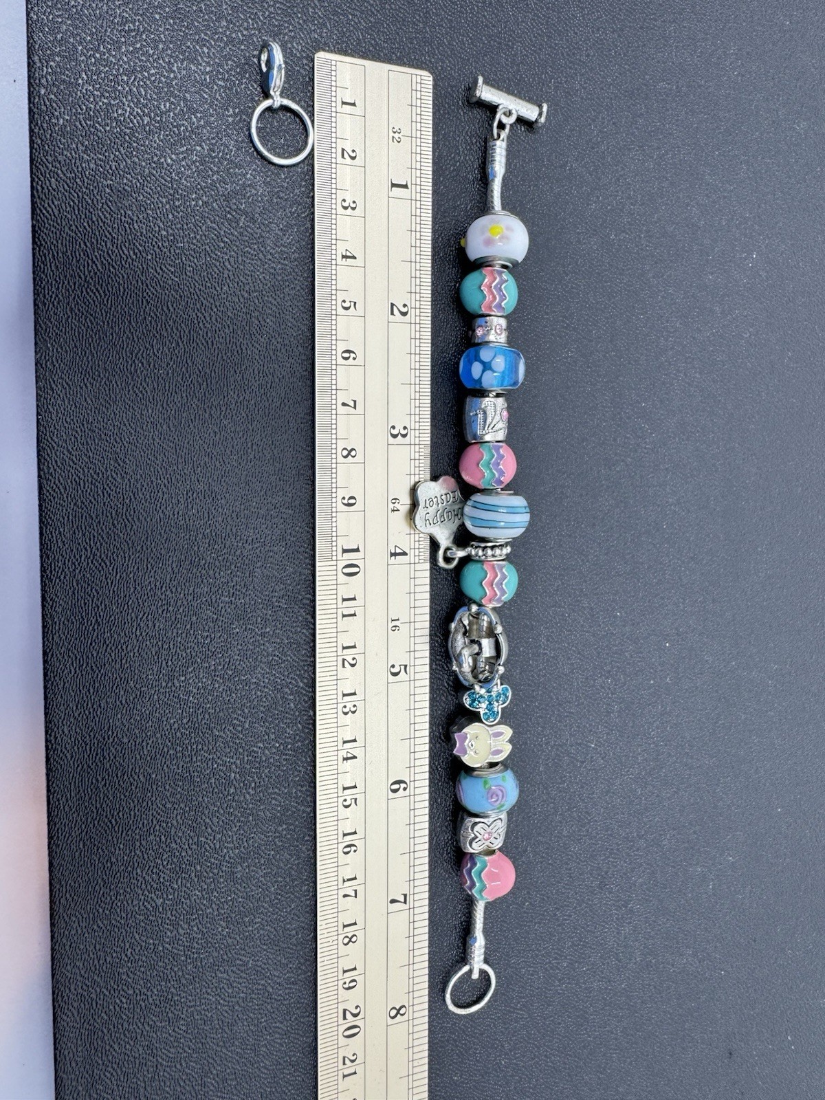 Willabee and Ward Monthly Charm Bracelet APRIL Silver Easter Bunny