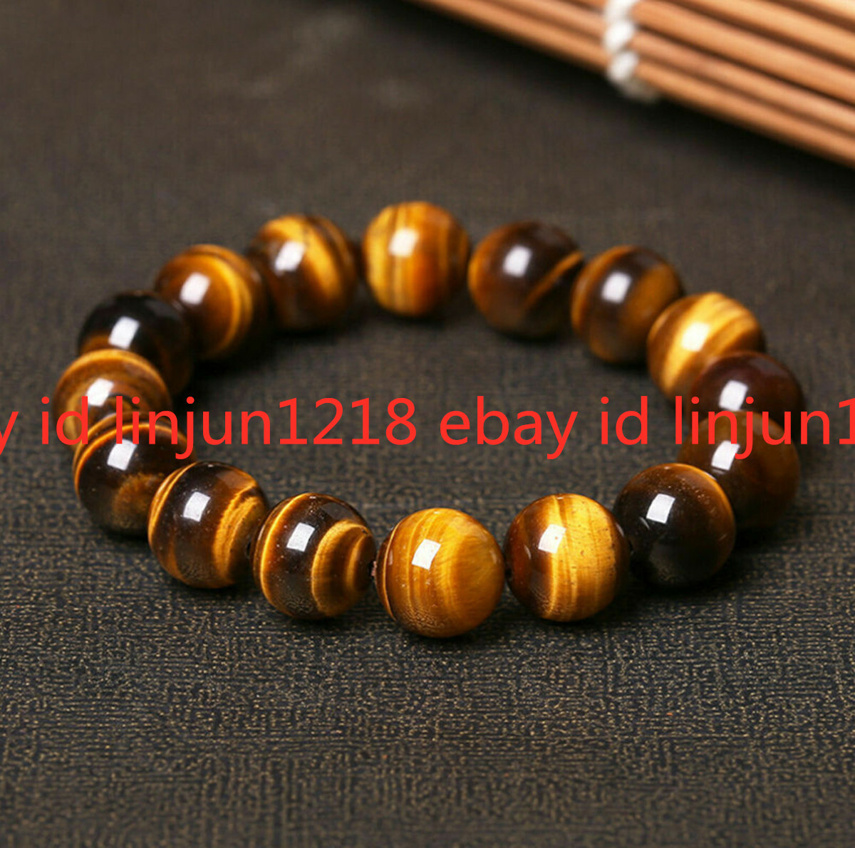 Natural 6mm 8mm 10mm 12mm 14mm Yellow AAA+++ Tiger’s Eye Gems Bead Braclet 7.5”