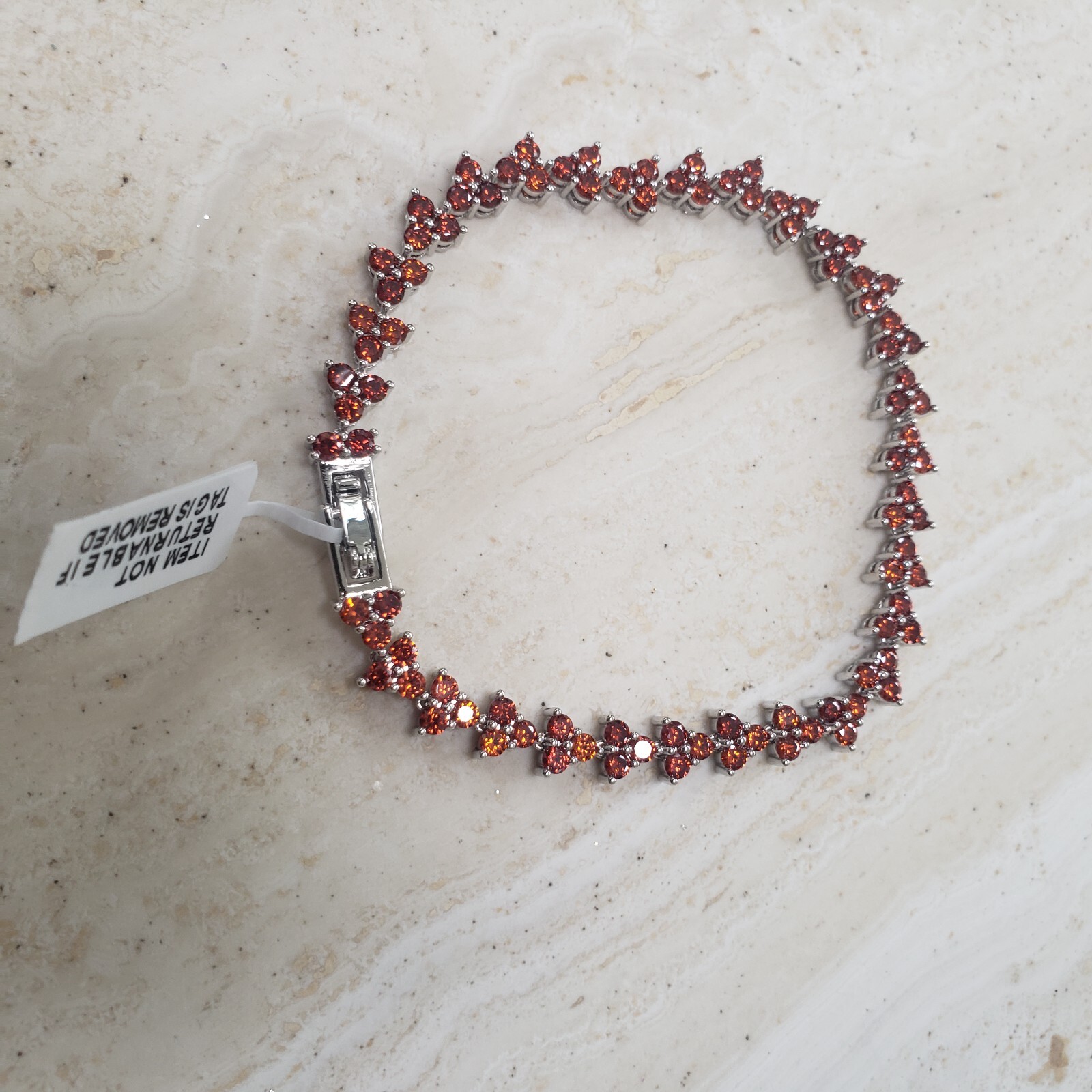 Red Austrian Crystal Tennis Bracelet/Anklet, 18.5cm /7.25 inches