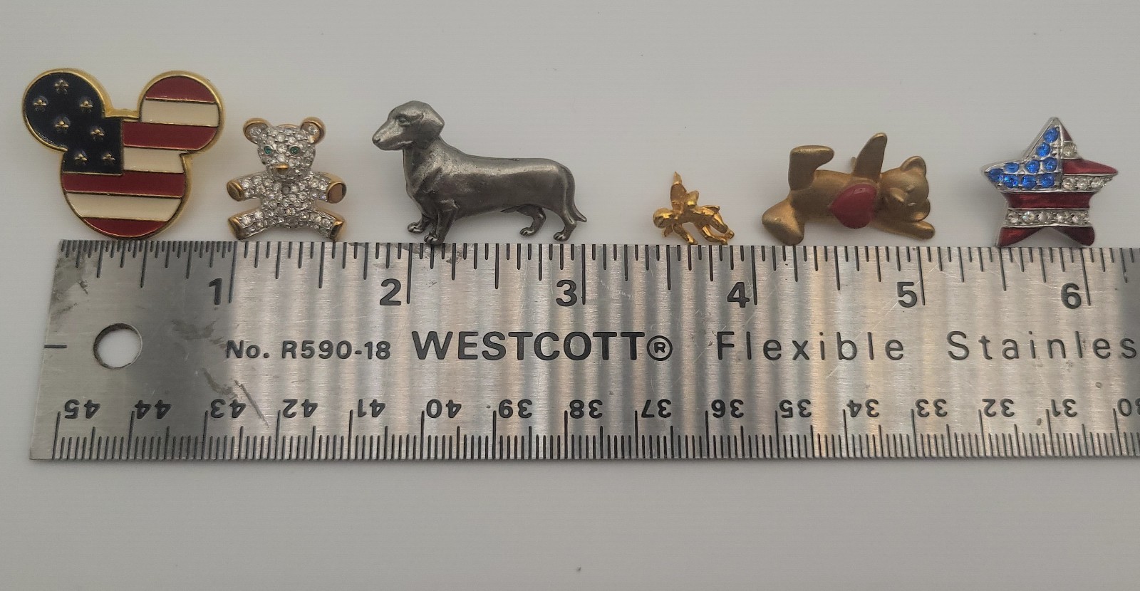 Lot of 6 Lapel Pins Disney Christopher Radko Dachshund Teddy Angel