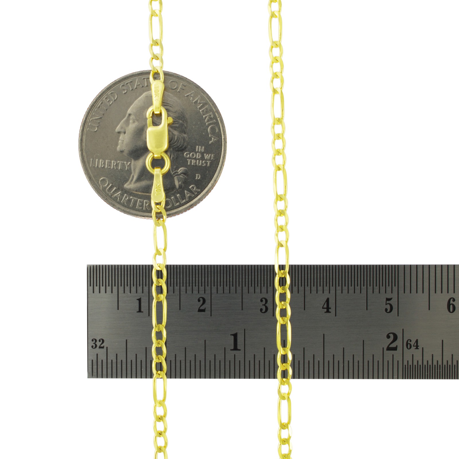 14K Yellow Gold 2mm-7.5mm Figaro Link Chain Necklace Bracelet Men Women 7″- 30″
