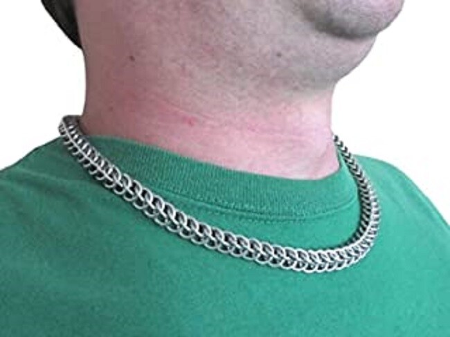 Aluminum Chain mail Neck Piece Silver Color for Adults – Handmade intimate gift
