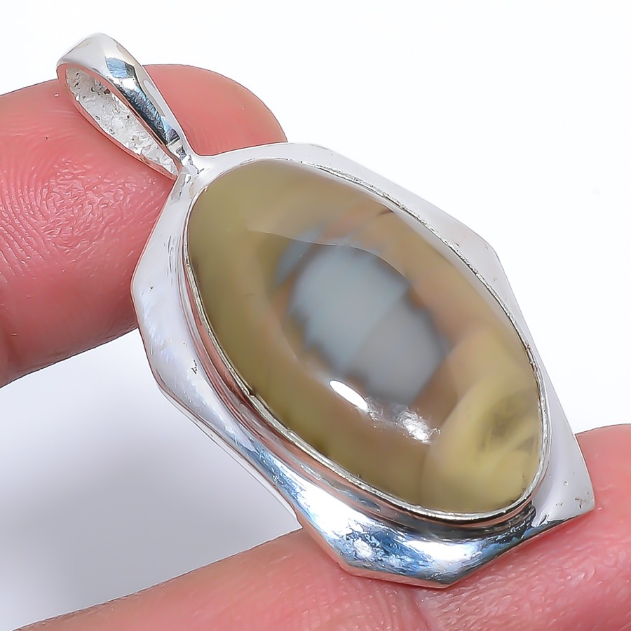 Imperial Jasper – Guadalajara Handmade Silver Plated Pendant 1.76″ T25