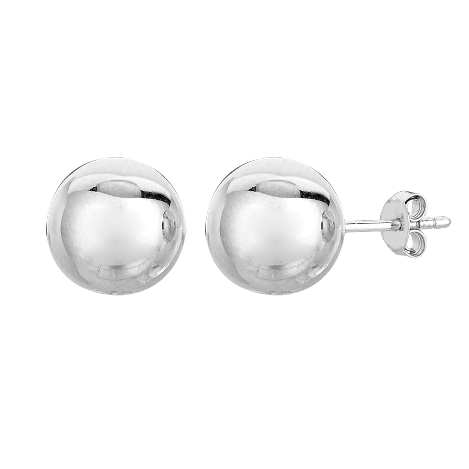 Sterling Silver Ball Stud Earrings, 8mm