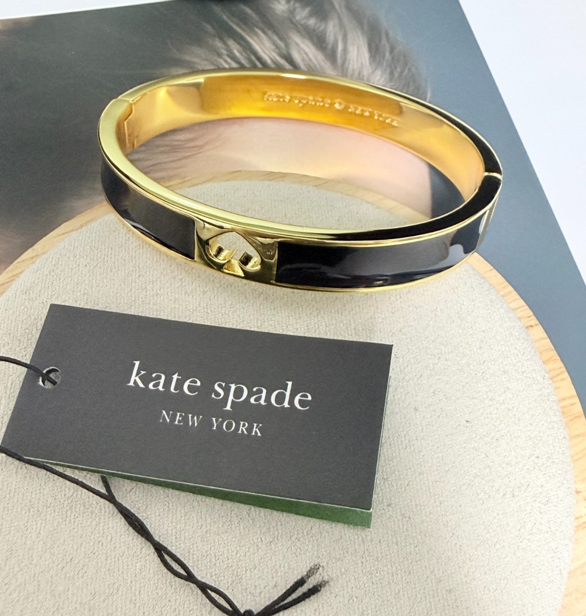 kate spade new york black enamel bracelet